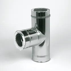 Dubbelwandig rookgas T-stuk 90°, Ubbink Ubitherm, Ø175mm